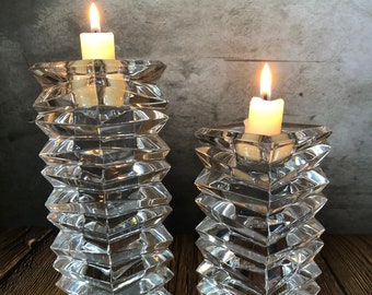 Vintage Birks German Crystal Candlestick Holders, Candle