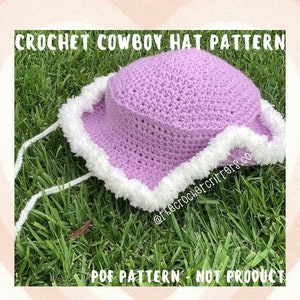 Crochet Cowboy Hat Pattern- PDF PATTERN, NOT product