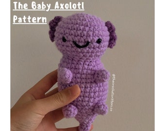 The Baby Axolotl Pattern -PDF PATTERN, NOT product, beginner friendly crochet pattern