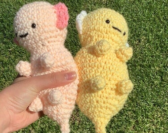handmade crochet axolotl toy - physical product NOT pattern