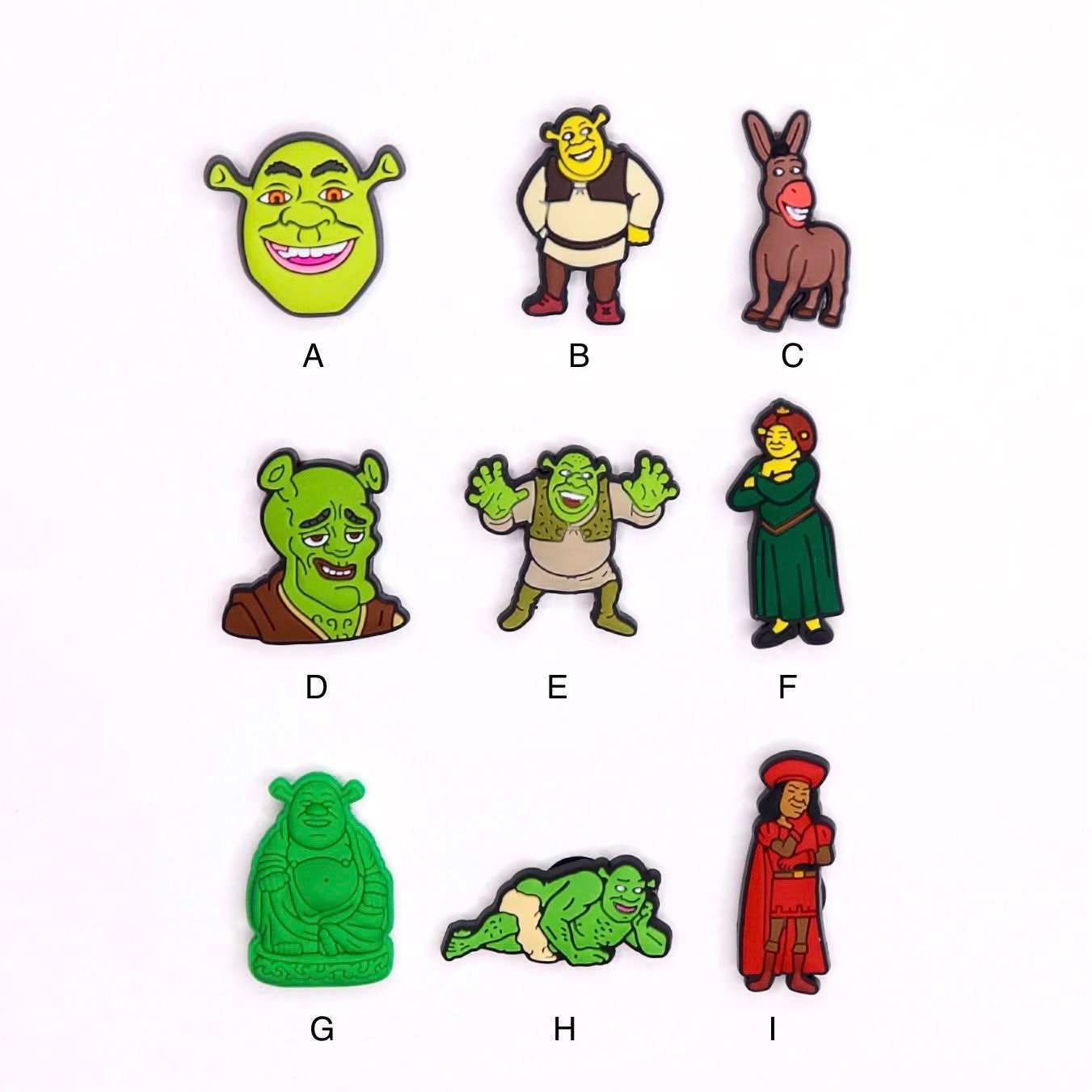Shrek Ear Shoe Charms, 8 peças de brincos de animais para