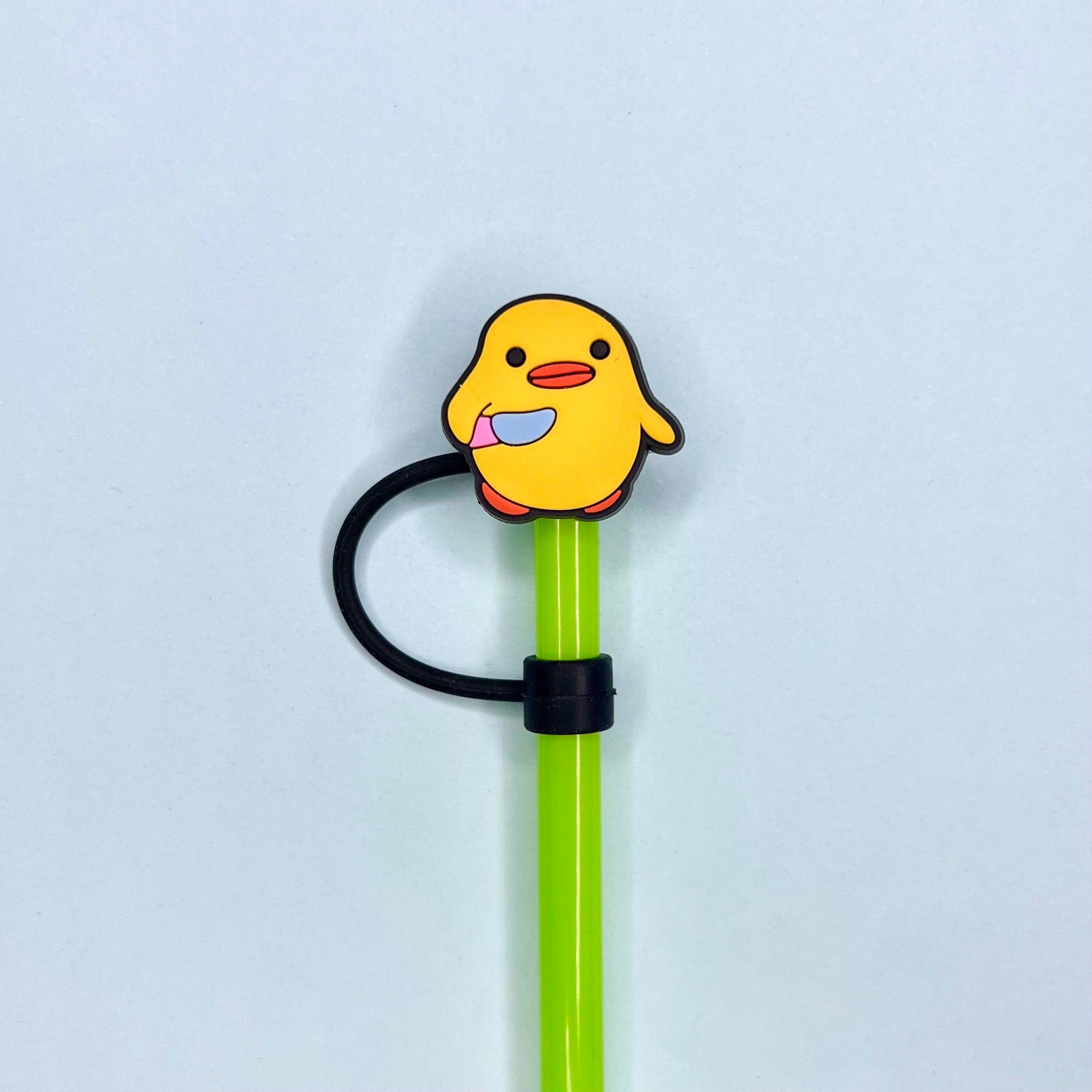 Violent Duck Straw Topper - Stanley Funny Cartoon Yellow Cute Straw Cover -  Party Favors and Party Supplies