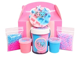Cotton Candy Waffle DIY Handmade Scented Butter Cloud Slime Kit Sensory Toy