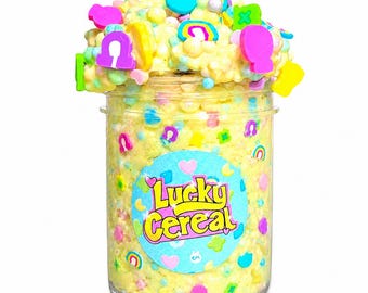 Lucky Cereal Crunchy Floam Slime, Scented Handmade Fidget Sensory Stress Toy