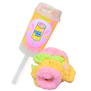 Rainbow Sherbet Push Pop Scented Handmade Cloud Slime