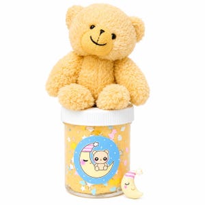 Beary Sleepy Cloud Slime, doftande slime med färskt linne, fluffig handgjord sensorisk fidgetleksak bild 8