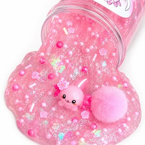 Pinky Baby Axolotl Handmade Slime, Thick Clear Texture Sensory Fidget Toy image 3