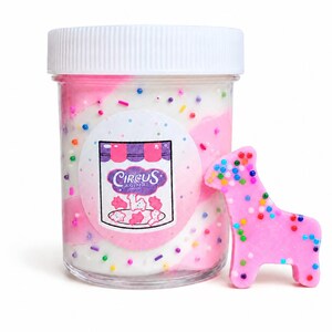 Animal Cookie Frosting Snow Butter Slime, Handmade Sugar Cookie Scented Sensory Fidget Toy 4oz