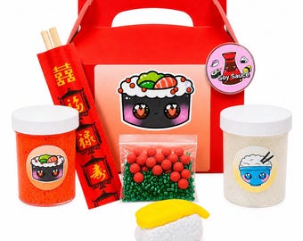 Sushi n Rice DIY Handmade Scented Slime Kit, Crunchy Sensory Fidget Toy
