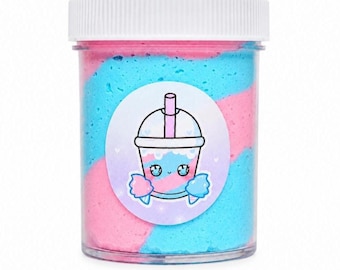 Cotton Candy Slushy Snowfizz Slime, Crunchy Scented Handmade Fidget Toy Sensory Play