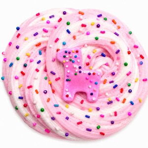 Animal Cookie Frosting Snow Butter Slime, Handmade Sugar Cookie Scented Sensory Fidget Toy 8oz
