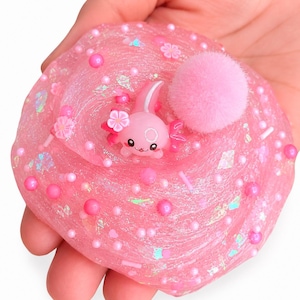 Pinky Baby Axolotl Handmade Slime, Thick Clear Texture Sensory Fidget Toy image 5