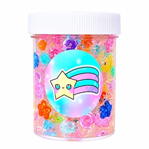 Shooting Stars Crunchy Clear Fishbowl Oparfymerad Slime, Handgjord Fidgetleksak