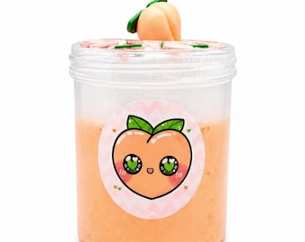 Peaches & Cream Handmade Butter Slime, Creamy Scented Clay Cap Fidget Toy