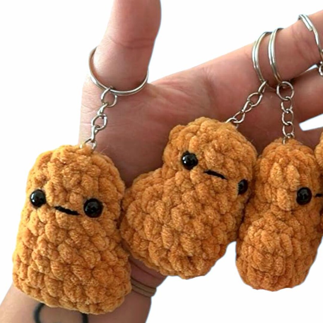 Nugget Key Chain Crocheted Chicken Nugget Keychain – Kawaii Plush Bag Charm - Etsy
