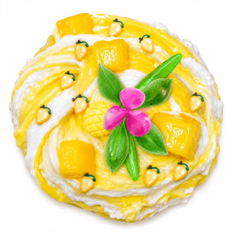 Mango Sticky Rice Handmade Slime Kit DIY, Scented Dessert Slime, Sensory Toy image 2