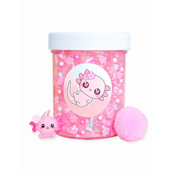 Pinky Baby Axolotl Handmade Slime, Thick Clear Texture Sensory Fidget Toy