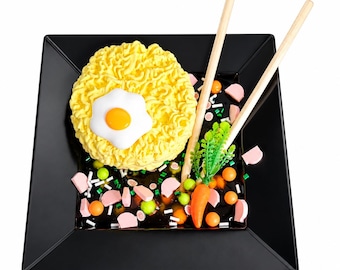 Ramen Noodle Handmade Slime Kit DIY, Scented Clear Thick Food Slime Set