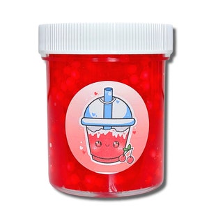 Cherry Slushy Scented Handmade Pellet Clear Slime