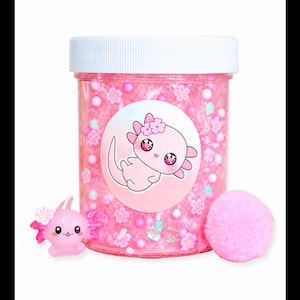 Pinky Baby Axolotl Handmade Slime, Thick Clear Texture Sensory Fidget Toy image 1