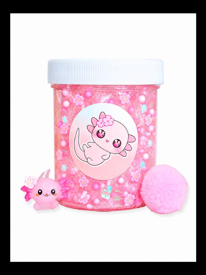 Pinky Baby Axolotl Handmade Slime, Thick Clear Texture Sensory Fidget Toy image 1