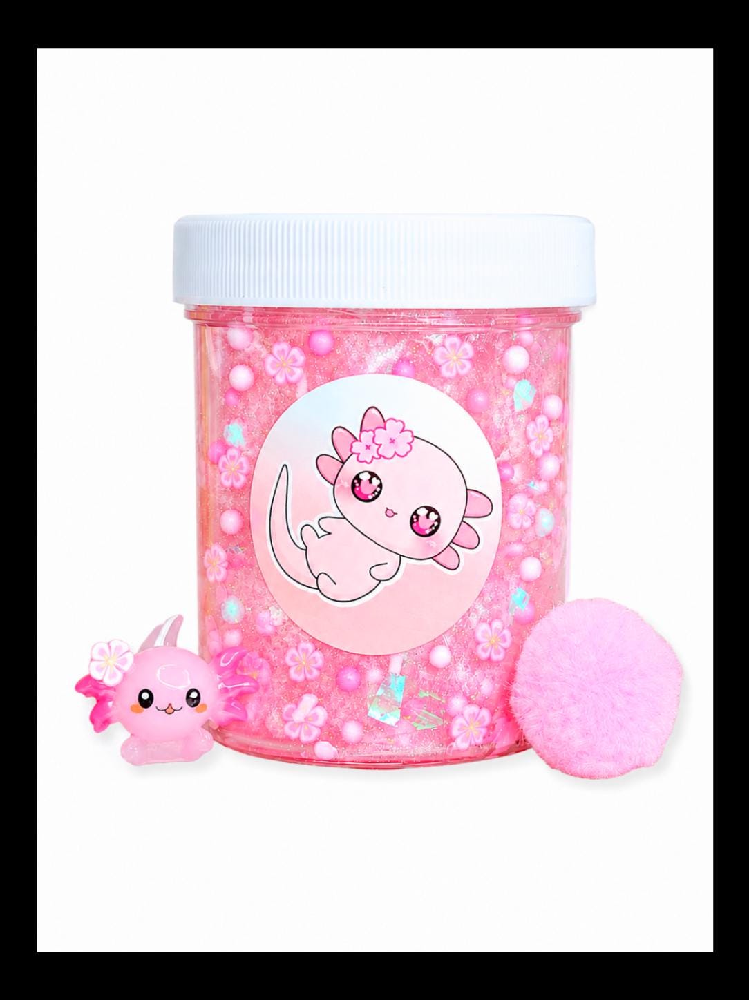 Pinky Baby Axolotl, ręcznie robiony szlam, gęsta, przezroczysta, sensoryczna zabawka sensoryczna