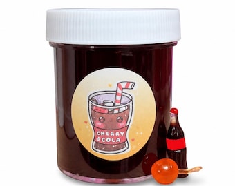 Cherry Soda Clear Handmade Slime, Cola Scented Slime Sensory Fidget Toy