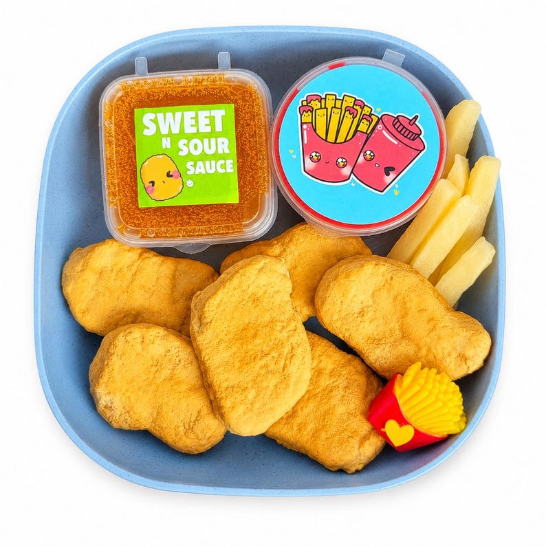 Chicken Nugget Scented Handmade Slime Kit DIY Clear Butter Texture Fidget Toy Happy Meal image 2