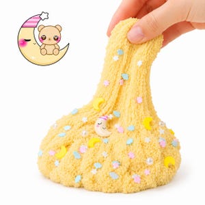 Beary Sleepy Cloud Slime, doftande slime med färskt linne, fluffig handgjord sensorisk fidgetleksak bild 5