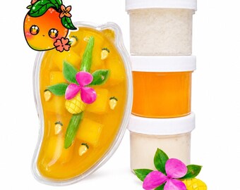 Mango Sticky Rice Handmade Slime Kit DIY, Scented Dessert Slime, Sensory Toy