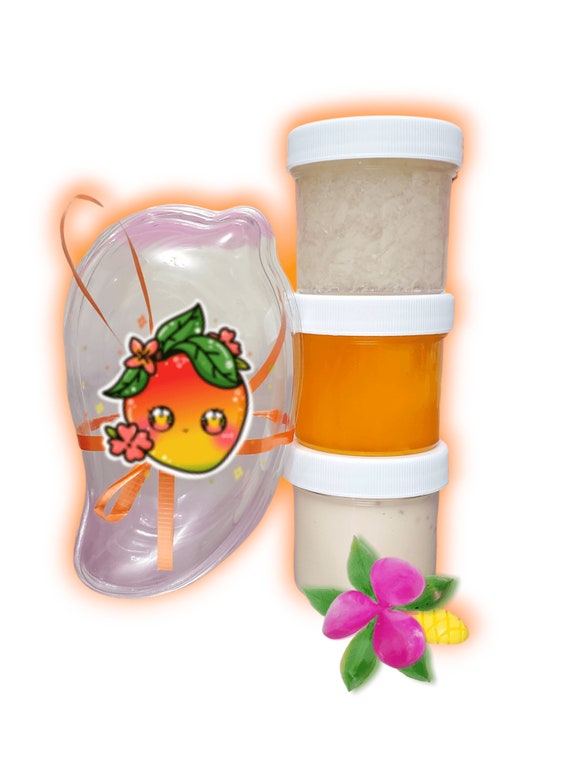 Mango Sticky Rice Handmade Slime Kit DIY, Scented Dessert Slime, Sensory Toy