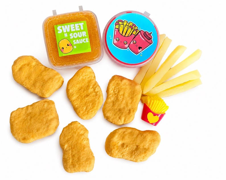 Chicken Nugget Scented Handmade Slime Kit DIY Clear Butter Texture Fidget Toy Happy Meal image 3