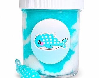 Gummy Shark Jelly Cloud Handmade Slime, Blue Raspberry Cream Scented Sensory Fidget Toy