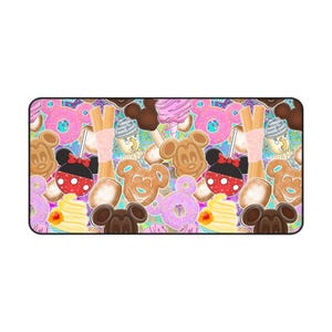 Disney park snacks including Chip pattern Computer Keyboard Desk Mat | Colorful Design