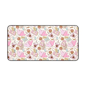 Alfombrilla de escritorio para teclado de ordenador con estampado de snacks de los parques Disney / Diseño colorido