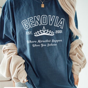 Genovia Princess Diaries Comfort Colors Oversized Shirt, Princess Dairies shirt, theme park shirts, Genovia shirt, Disney Shirt, Cute Shirt