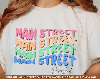 Retro Main Street Disneyland Shirt, Colorful Disney World Tee