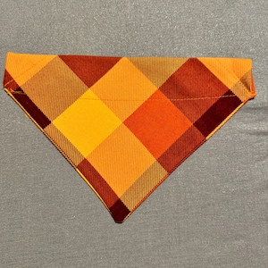 Fall Plaid Over the Collar Dog Bandanna Flannel
