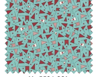 OOP 1/2 yd cut of Wishes blue flags by Sweetwater for Moda
