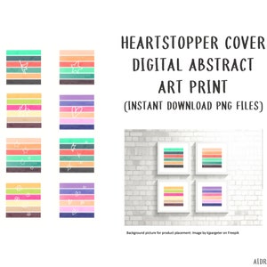 Heartstopper Cover Inspired Abstract Watercolor Digital Art Set | Heartstopper by Alice Oseman Digital Art Print Set 12 PNG files