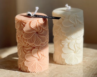 Flower Pillar Candle | Gift | Handmade | Wedding Favour | Favour | Soy Wax | Homemade Candles | Mothers Day | CandlesCo Australia