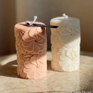 Flower Pillar Candle | Gift | Handmade | Wedding Favour | Favour | Soy Wax | Homemade Candles | Mothers Day | CandlesCo Australia