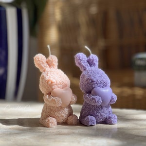 Easter Bunny Soy Candle, Easter Decoration, Rabbit Candle, Handmade Home Decor , Soy Wax Candle, Handmade Gifts, Table Decoration