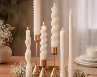 Taper Soy Wax Candle | Hand-Poured Minimalist Decor | Elegant Candle Styling for Tables or Shelves