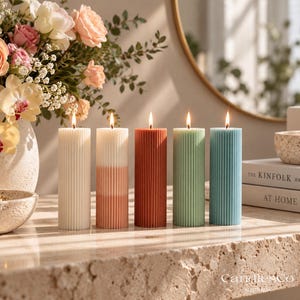 Handmade Soy Wax Column Pillar Candle: Elegant Home Decor