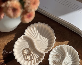 Shell Trinket Dish: Eco-Cast Jewelry Bowl, Handmade Homewares