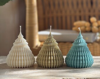 Large Christmas Tree Candle Handmade Candles Decor Trees Ornaments Soy ...