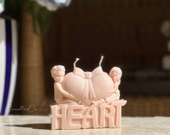 Heart Soy Candle | Handmade Gift | Wedding Decor | Valentines Gift| Anniversary | Handmade Candle |  Candles | Mothers Day