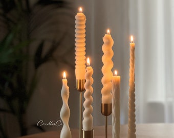 Taper Soy Wax Candle | Hand-Poured Minimalist Decor | Elegant Candle Styling for Tables or Shelves