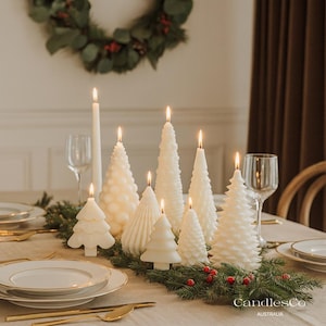 Handmade Christmas Tree Soy Wax Candles: Holiday Decor
